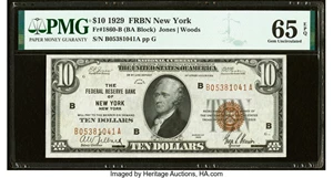 image for: Fr. 1860-B $10 1929 Federal Reserve Bank Note. PMG Gem Uncirculated 65 EPQ....