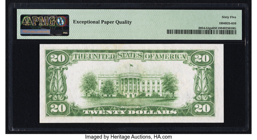 image for: Fr. 2054-G $20 1934 Light Green Seal Federal Reserve Note. PMG Gem Uncirculated 65 EPQ....