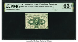 image for: Fr. 1243 10¢ First Issue PMG Choice Uncirculated 63 EPQ....