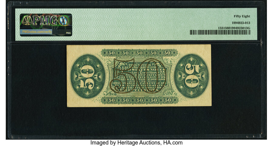 image for: Fr. 1331 50¢ Third Issue Spinner PMG Choice About Unc 58....