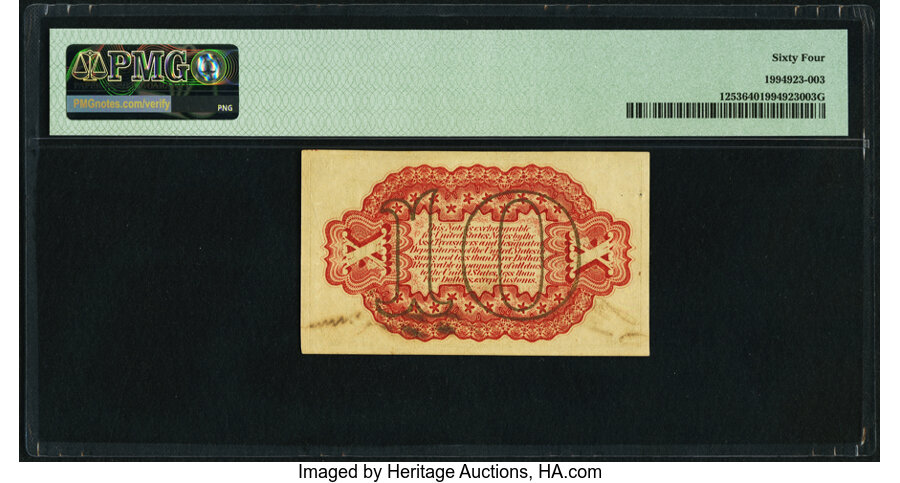 image for: Fr. 1253 10¢ Third Issue PMG Choice Uncirculated 64....
