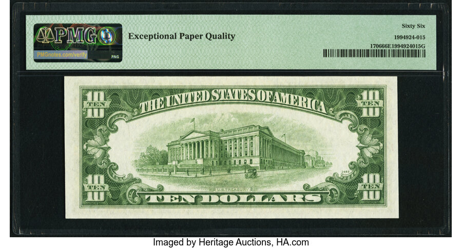 image for: Fr. 1706 $10 1953 Silver Certificate. PMG Gem Uncirculated 66 EPQ....