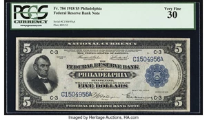image for: Fr. 784 $5 1918 Federal Reserve Bank Note PCGS Very Fine 30....
