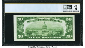 image for: Fr. 1880-J $50 1929 Federal Reserve Bank Note. PCGS Banknote Choice Unc 63 PPQ....