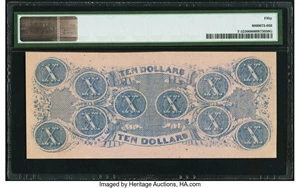image for: T52 $10 1862 PF-1 Cr. 369 PMG About Uncirculated 50....