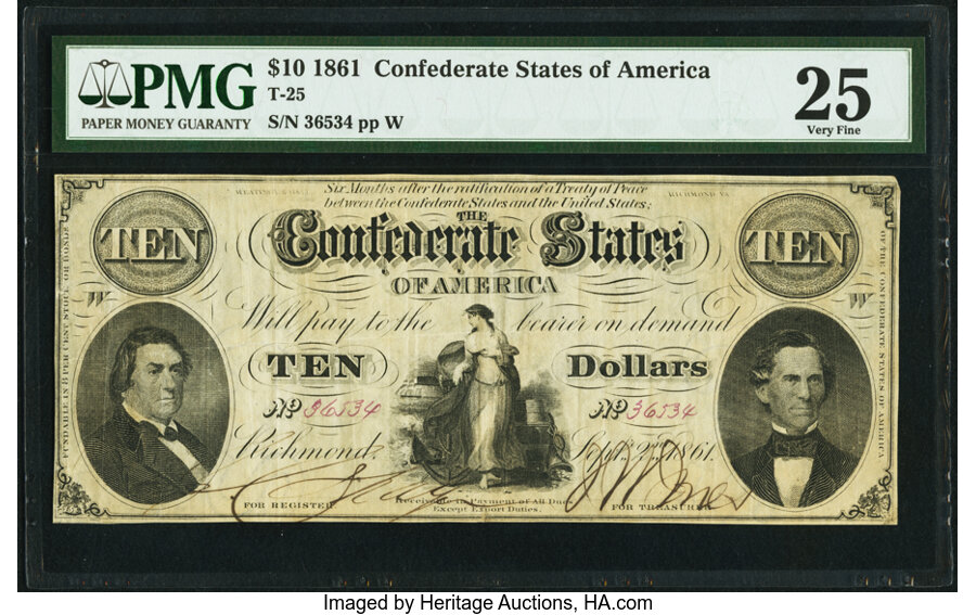 image for: T25 $10 1861 PF-2 Cr. 169 PMG Very Fine 25....