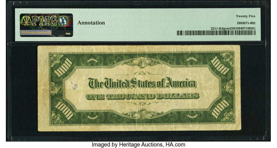 image for: Fr. 2211-K $1,000 1934 Mule Federal Reserve Note. PMG Very Fine 25....