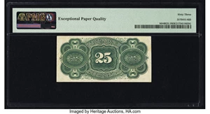 image for: Fr. 1301 25¢ Fourth Issue Courtesy Autograph PMG Choice Uncirculated 63 EPQ....