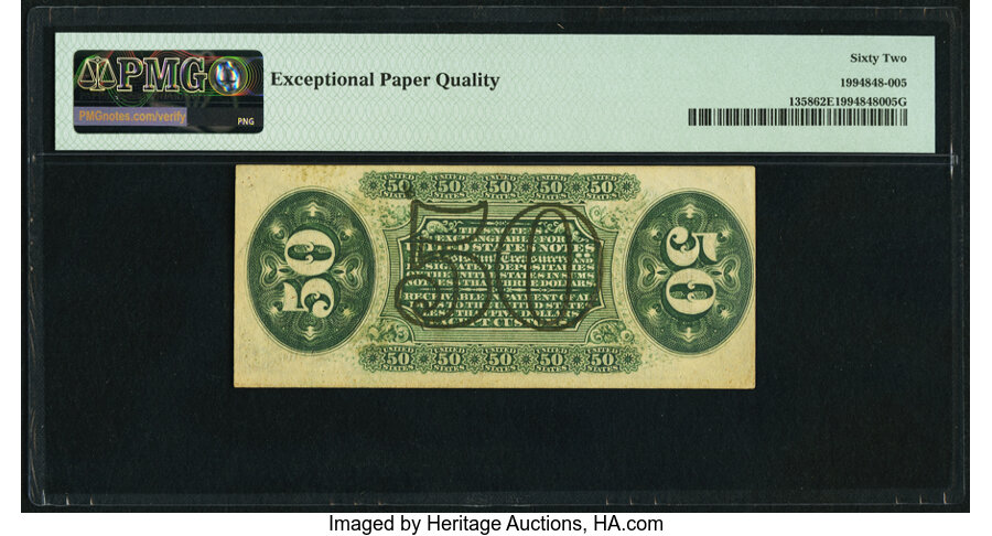 image for: Fr. 1358 50¢ Third Issue Justice PMG Uncirculated 62 EPQ....