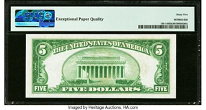 image for: Fr. 1951-H $5 1928A Federal Reserve Note. PMG Gem Uncirculated 65 EPQ....