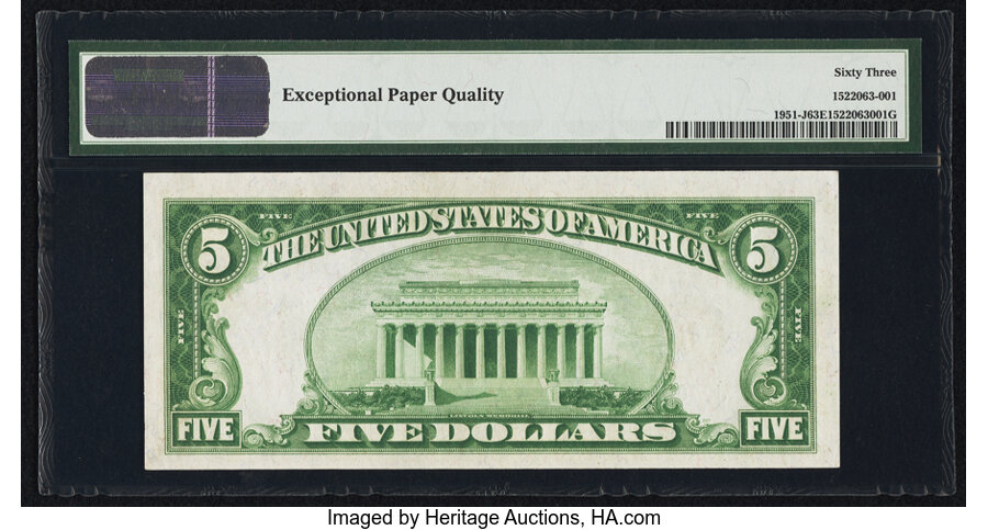 image for: Fr. 1951-J $5 1928A Federal Reserve Note. PMG Choice Uncirculated 63 EPQ....