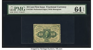 image for: Fr. 1240 10¢ First Issue PMG Choice Uncirculated 64 EPQ....