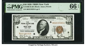 image for: Fr. 1860-B $10 1929 Federal Reserve Bank Note. PMG Gem Uncirculated 66 EPQ....