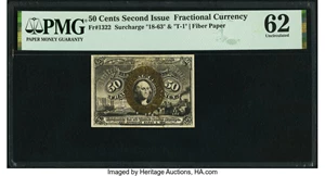 image for: Fr. 1322 50¢ Second Issue PMG Uncirculated 62....