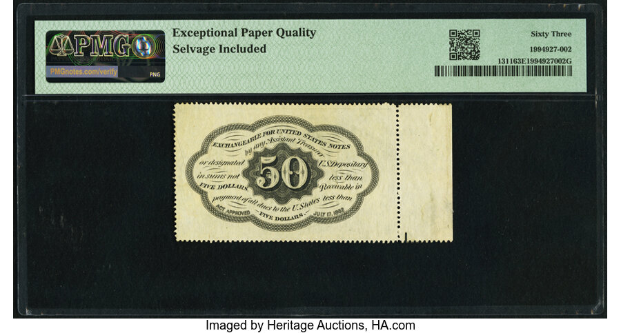 image for: Fr. 1311 50¢ First Issue PMG Choice Uncirculated 63 EPQ....