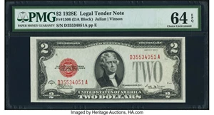 image for: Fr. 1506 $2 1928E Legal Tender Note. PMG Choice Uncirculated 64 EPQ....