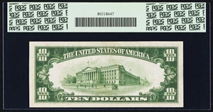image for: Fr. 2002-I $10 1928B Light Green Seal Federal Reserve Note. PCGS Gem New 65PPQ....
