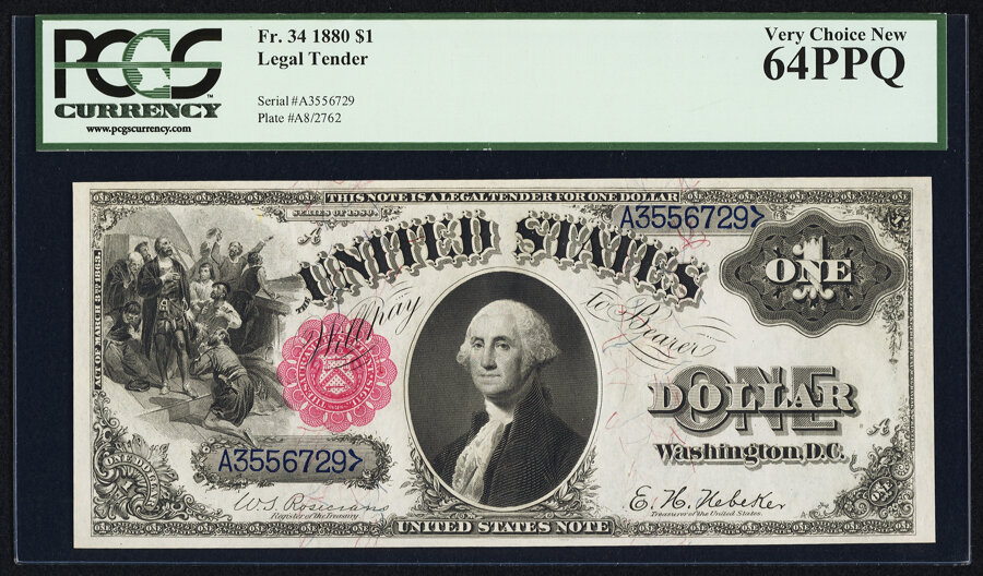 image for: Fr. 34 $1 1880 Legal Tender PCGS Very Choice New 64PPQ....
