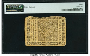 image for: Continental Currency February 17, 1776 $4 PMG Choice Fine 15....