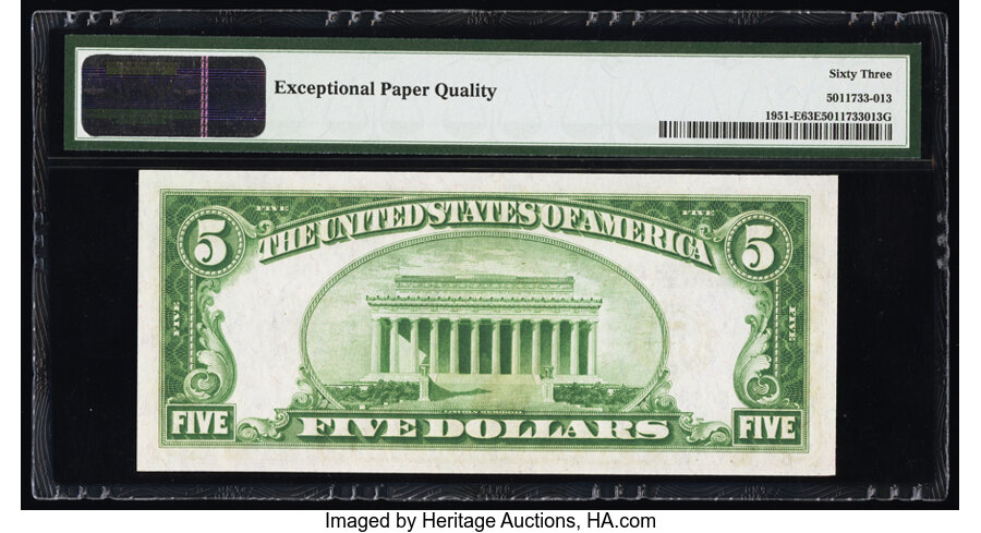image for: Fr. 1951-E $5 1928A Federal Reserve Note. PMG Choice Uncirculated 63 EPQ....