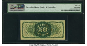 image for: Fr. 1339 50¢ Third Issue Spinner Type II PMG Gem Uncirculated 65 EPQ....