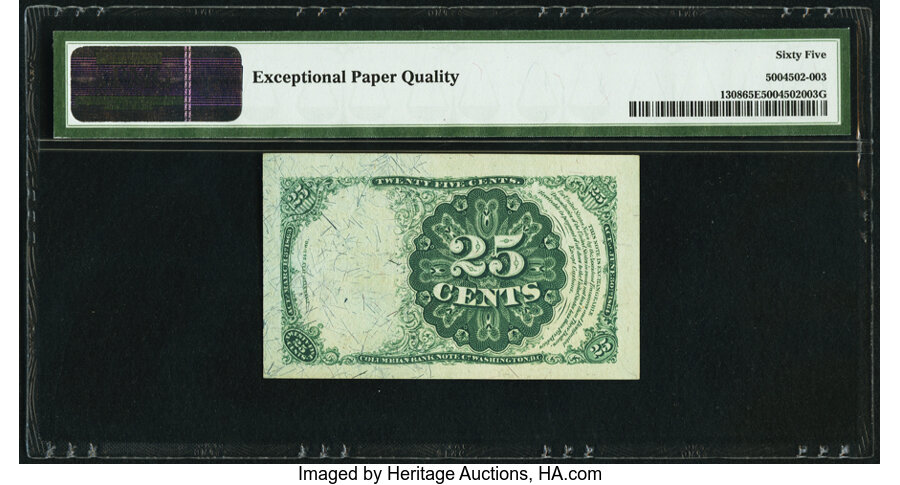 image for: Fr. 1308 25¢ Fifth Issue PMG Gem Uncirculated 65 EPQ....