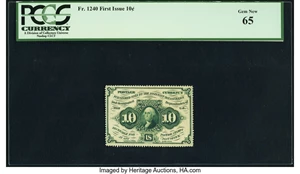 image for: Fr. 1240 10¢ First Issue PCGS Gem New 65....