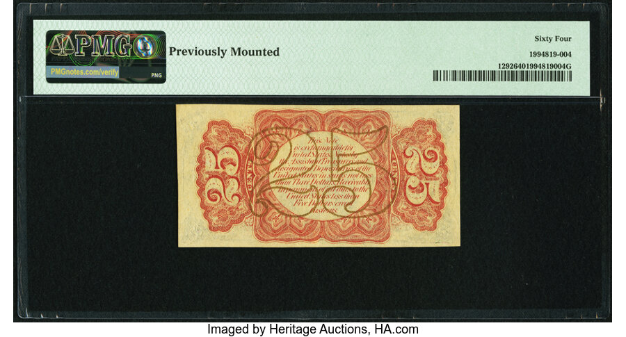 image for: Fr. 1292 25¢ Third Issue PMG Choice Uncirculated 64....