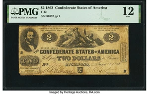 image for: T42 $2 1862 PF-3 Cr. 336 PMG Fine 12....