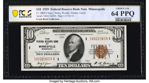 image for: Fr. 1860-I $10 1929 Federal Reserve Bank Note. PCGS Banknote Choice Unc 64 PPQ....