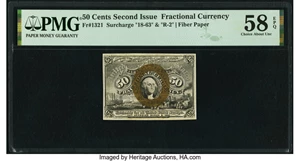 image for: Fr. 1321 50¢ Second Issue PMG Choice About Unc 58 EPQ....