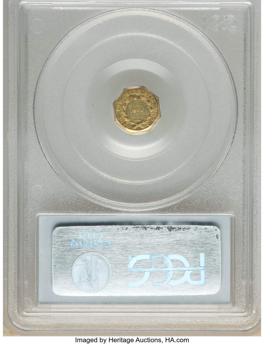 image for: 1854 50C Liberty Octagonal 50 Cents, BG-308, R.4, MS62 PCGS. PCGS Population: (42/24). NGC Census: (13/5). MS62. ...