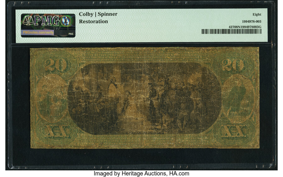 image for: Charlotte, NC - $20 Original Fr. 427 The First National Bank Ch. # 1547 PMG Very Good 8 Net....