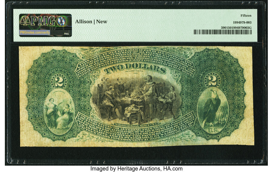 image for: Charlotte, NC - $2 1875 Fr. 390 The Traders National Bank Ch. # 2314 PMG Choice Fine 15....