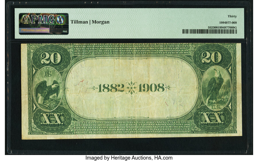 image for: Charlotte, NC - $20 1882 Date Back Fr. 552 The Charlotte National Bank Ch. # (S)5055 PMG Very Fine 30....