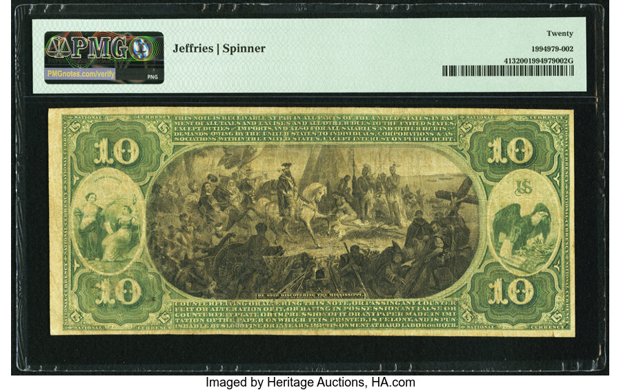 image for: Raleigh, NC - $10 Original Fr. 413 The State National Bank Ch. # 1682 PMG Very Fine 20....