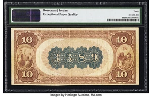 image for: Raleigh, NC - $10 1882 Brown Back Fr. 482 The National Bank of Raleigh Ch. # 3389 PMG Very Fine 30 EPQ....