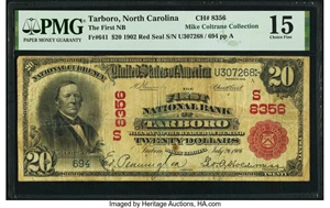 image for: Tarboro, NC - $20 1902 Red Seal Fr. 641 The First National Bank Ch. # (S)8356 PMG Choice Fine 15....