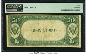 image for: Wilmington, NC - $50 1882 Date Back Fr. 563 The Murchison National Bank Ch. # (S)5182 PMG Very Fine 20....