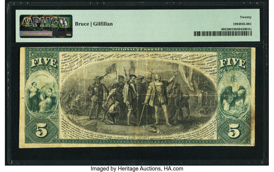 image for: Fayetteville, NC - $5 1875 Fr. 405 The Fayetteville National Bank Ch. # 1756 PMG Very Fine 20....
