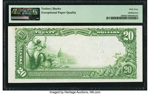 image for: Elizabeth City, NC - $20 1902 Plain Back Fr. 658 The First & Citizens National Bank Ch. # 4628 PMG Choice Uncirculated 64 EPQ....
