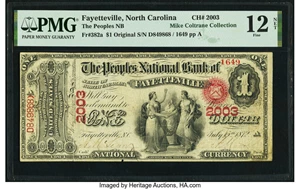 image for: Fayetteville, NC - $1 Original Fr. 382a The Peoples National Bank Ch. # 2003 PMG Fine 12 Net....