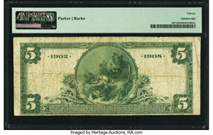 image for: Smithfield, NC - $5 1902 Date Back Fr. 597 The First National Bank Ch. # (S)10502 PMG Choice Fine 15....