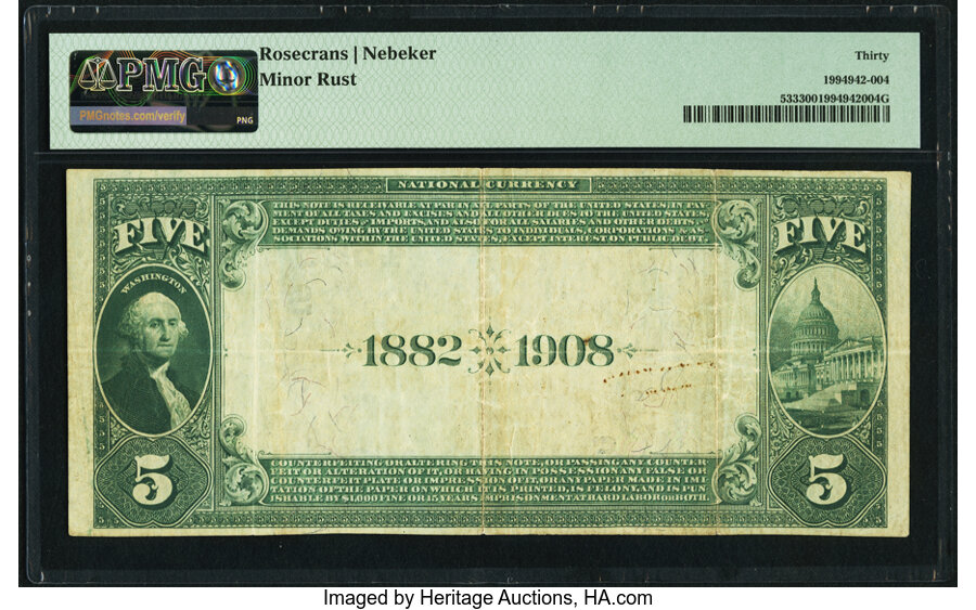 image for: High Point, NC - $5 1882 Date Back Fr. 533 The Commercial National Bank Ch. # (S)4568 PMG Very Fine 30....