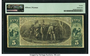 image for: New Berne, NC - $5 1875 Fr. 402 The National Bank of New Berne Ch. # 1632 PMG Very Fine 20....
