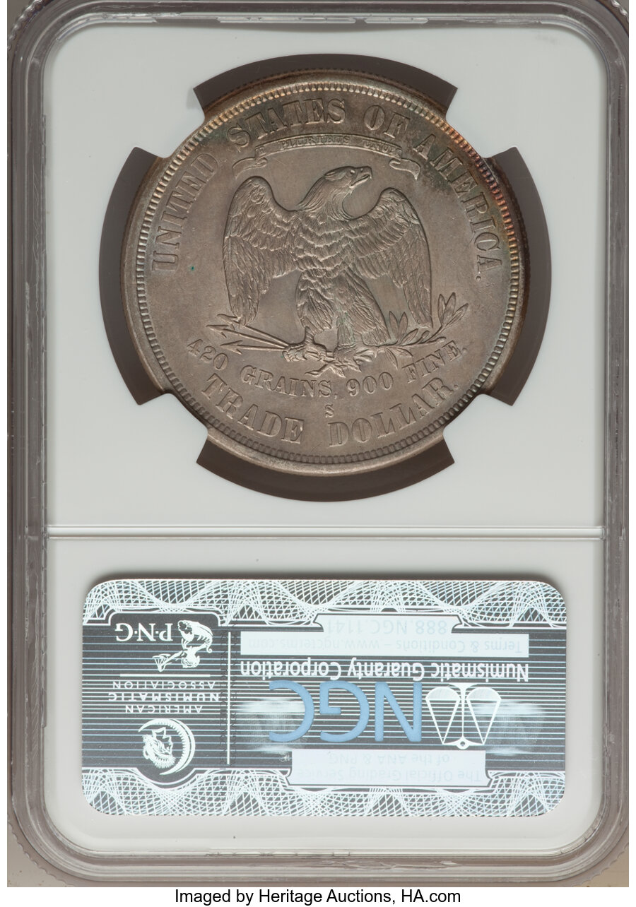 1876-S Trade$ Obverse I, Reverse I VG10 CAC thumbnail 21