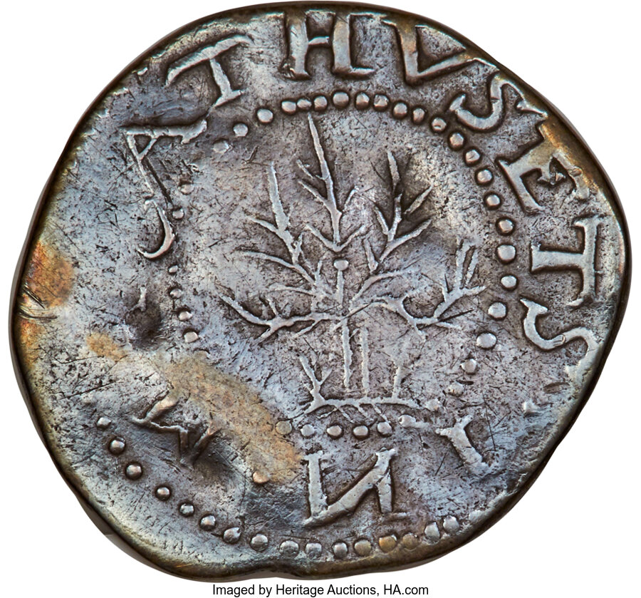 image for: 1652 Oak Tree Sixpence, Salmon 2a-B -- Clipped -- NGC. Noe-21, W-400, R.5. ...