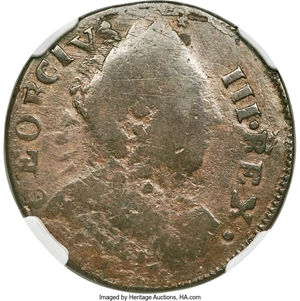 image for: 1785 Immune Columbia Copper, George III, Vlack 15-85NY, W-1995, R.6, Fine 12 NGC....