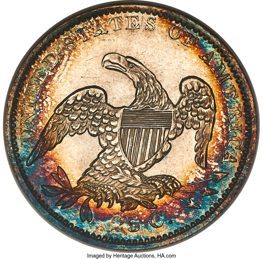 1834 25c B-3 MS64 CAC thumbnail 5