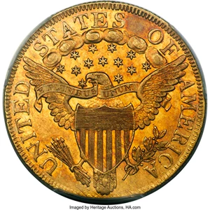 image for: 1803 $10 Small Reverse Stars, BD-2, R.7, AU58 PCGS....